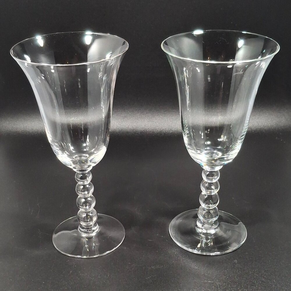 Vintage Imperial Candlewick Bubble Stemware Water Goblets (Set of 2)